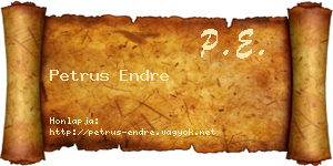 Petrus Endre névjegykártya